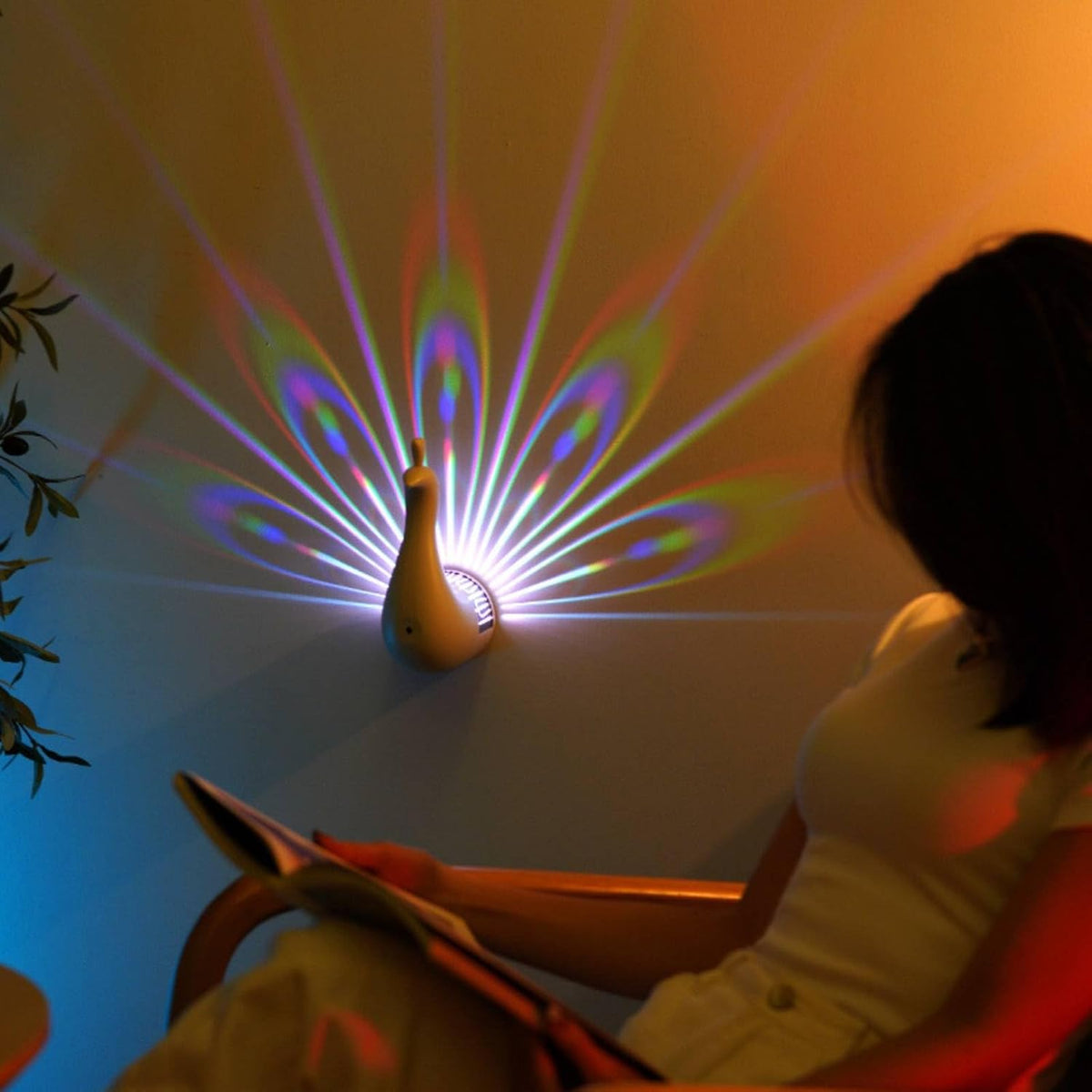 Peacock LED Projection Night Light Lamp