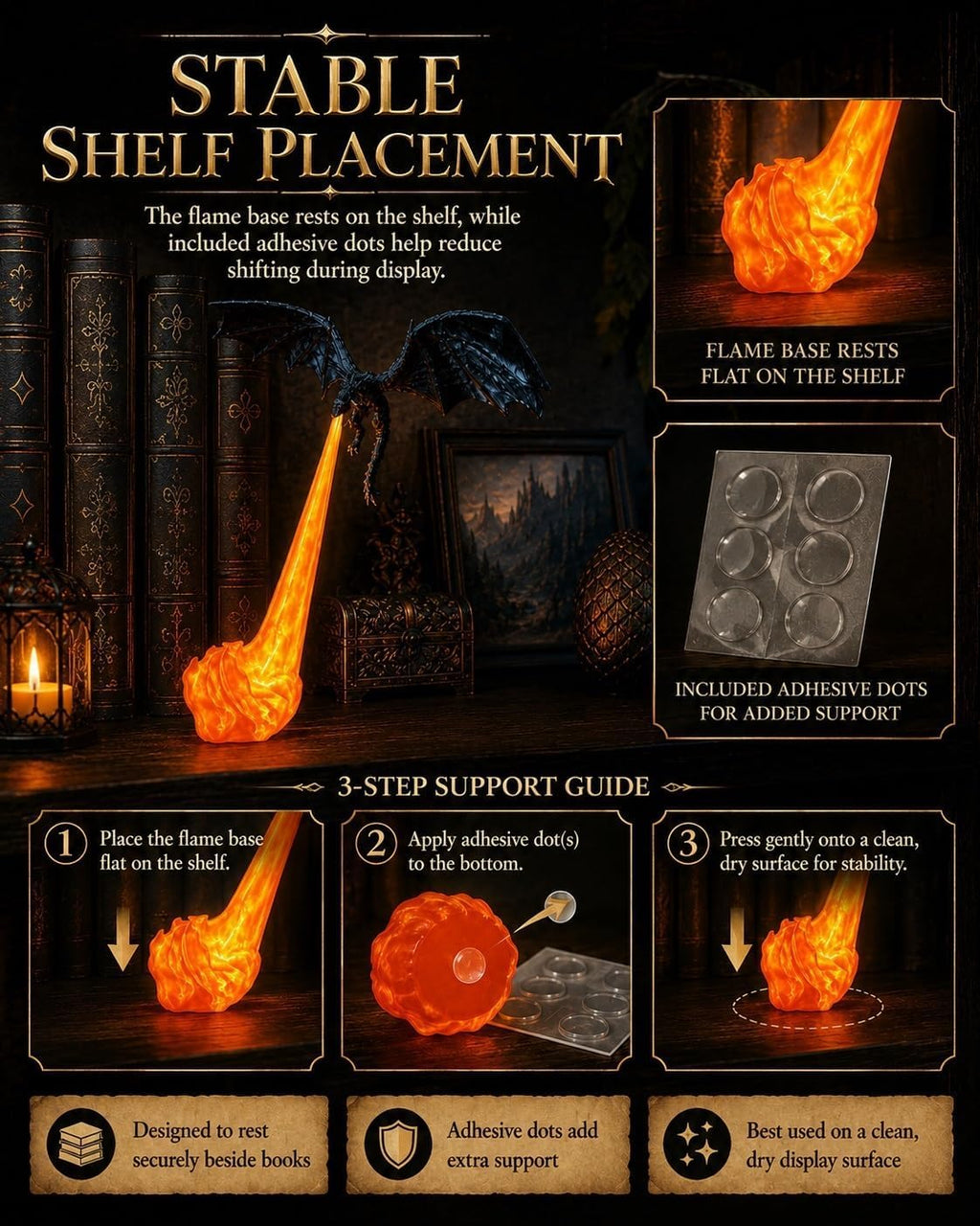 Dragon Fire LED Book Nook