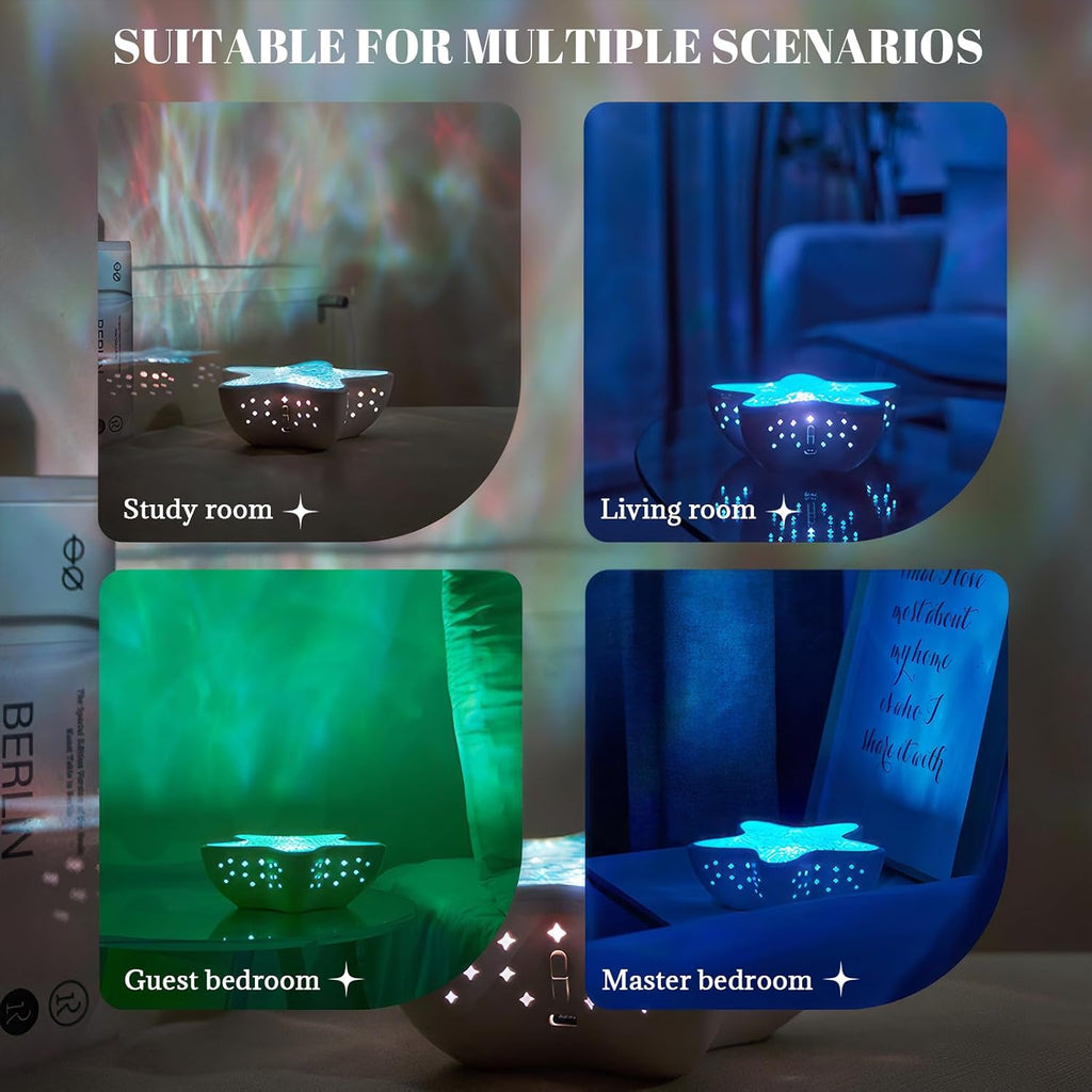 Ocean Wave Projector Night Light with LED Water Ripple Effects