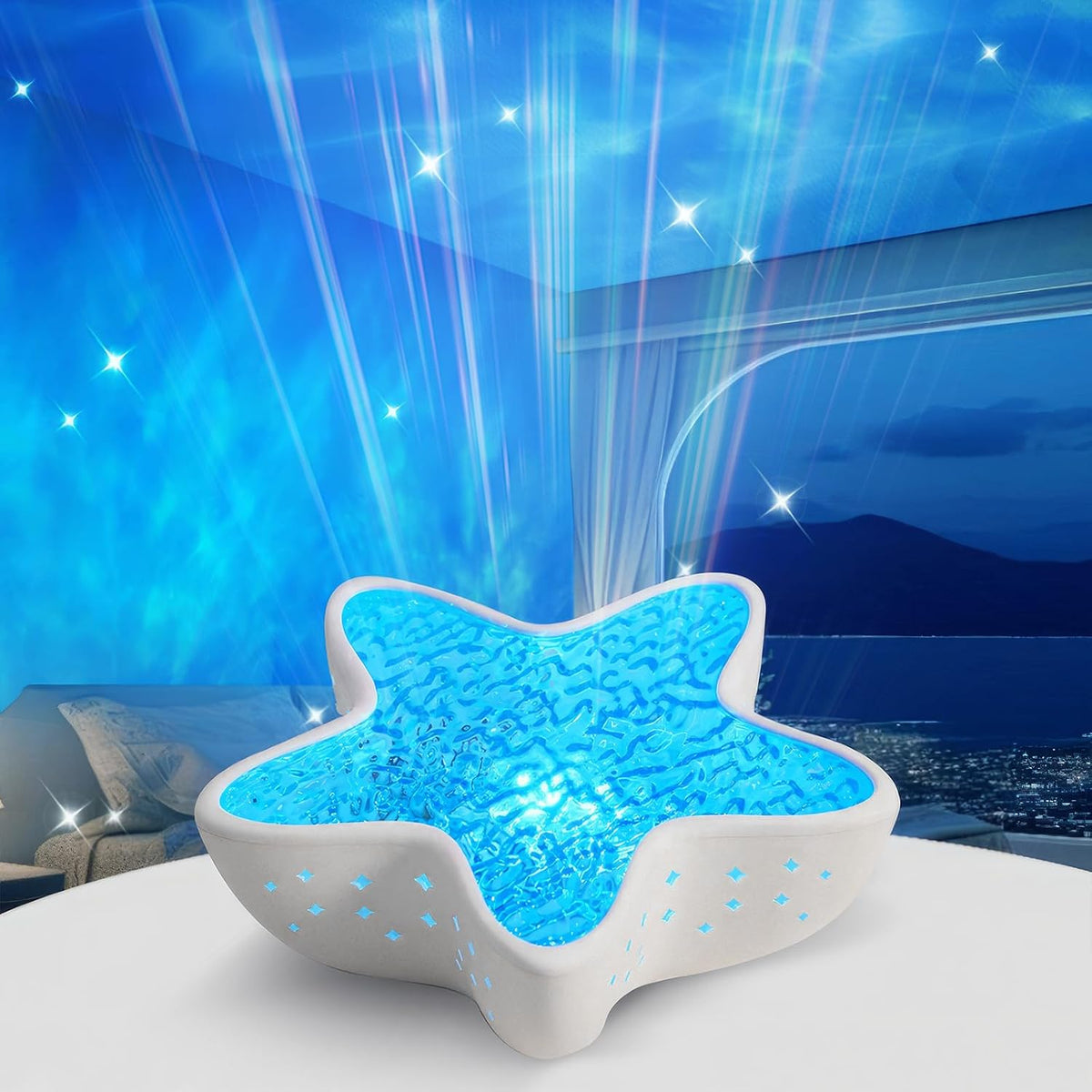 Ocean Wave Projector Night Light with LED Water Ripple Effects