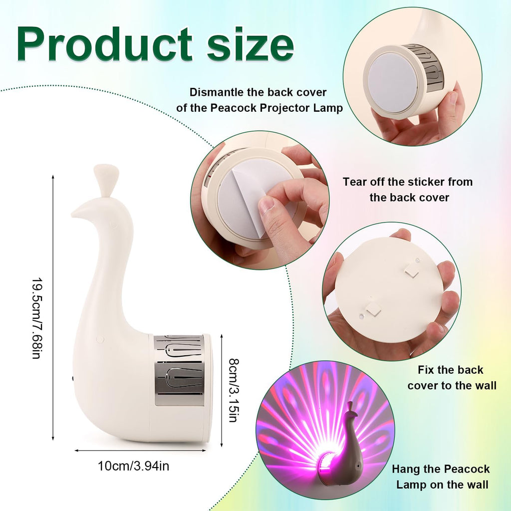 Peacock LED Projection Night Light Lamp