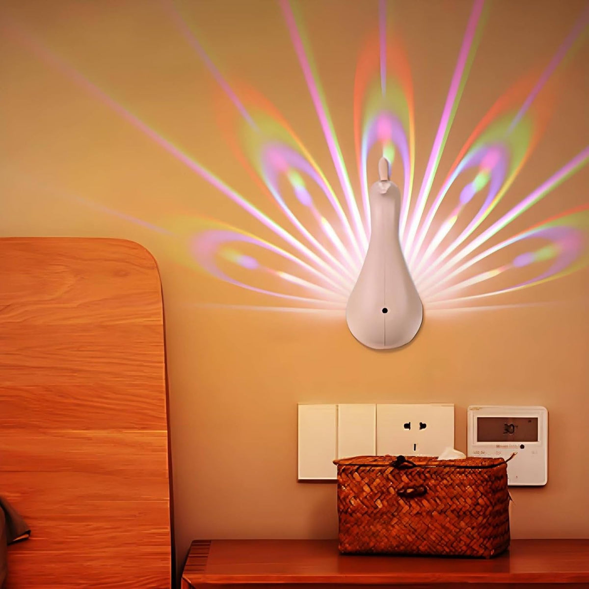 Peacock LED Projection Night Light Lamp