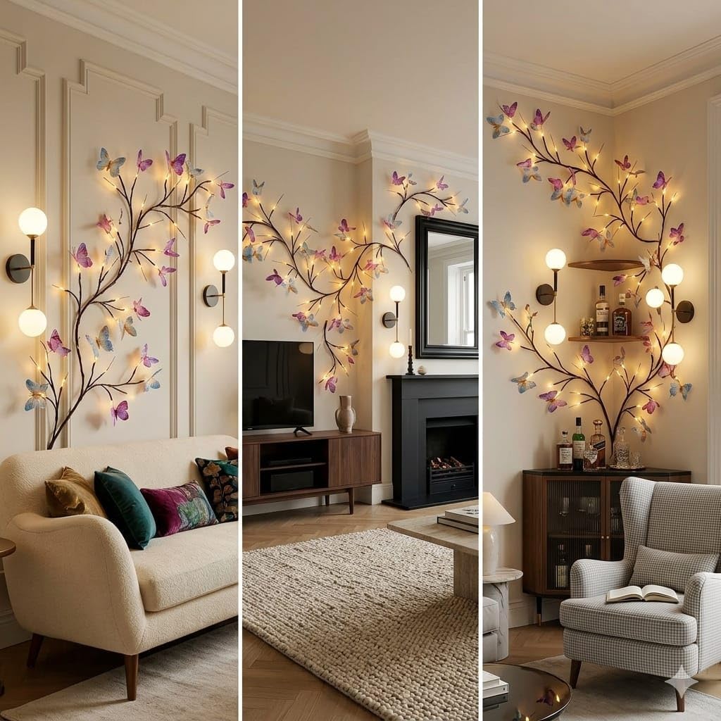 Butterfly LED Tree Branch Wall Lights