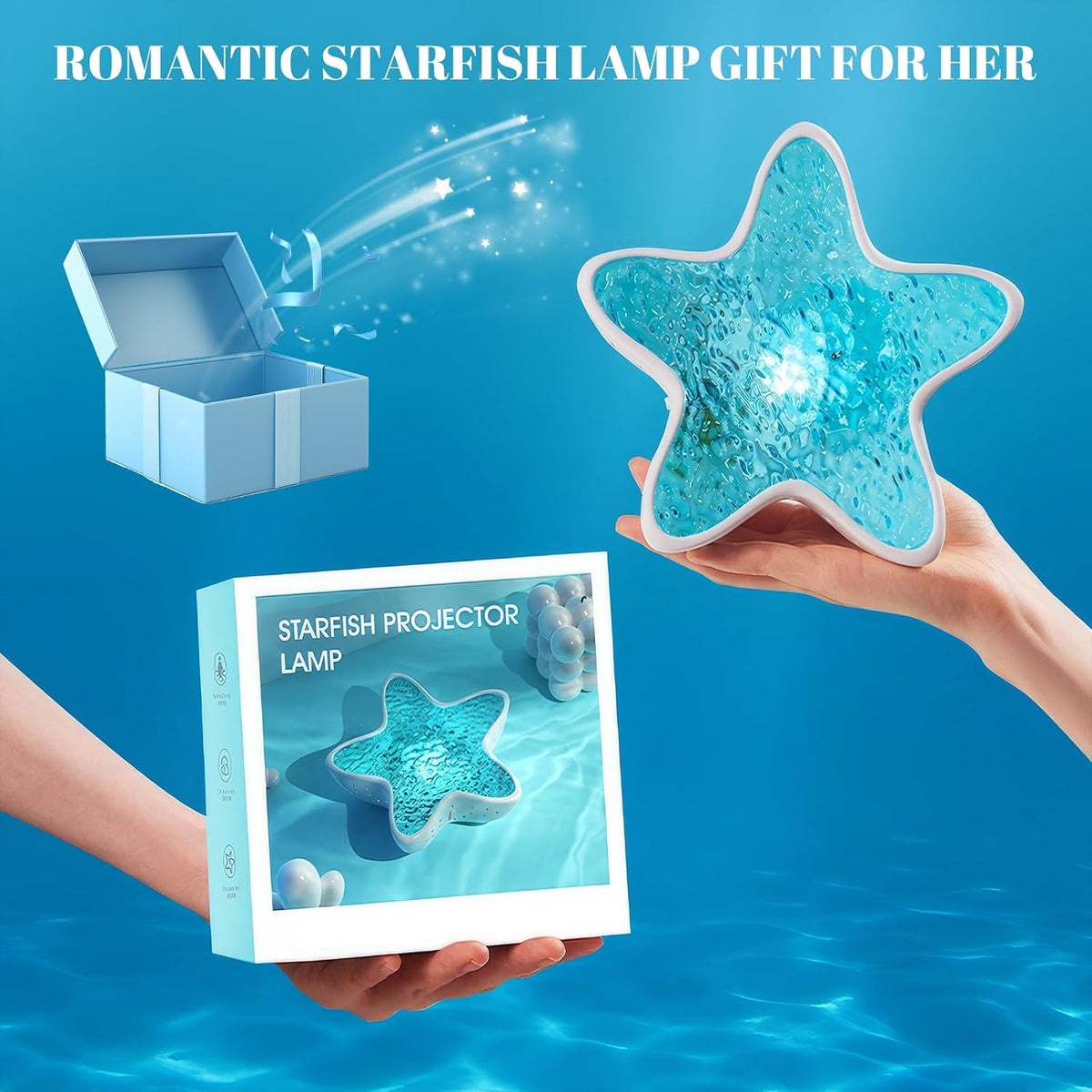 Ocean Wave Projector Night Light with LED Water Ripple Effects