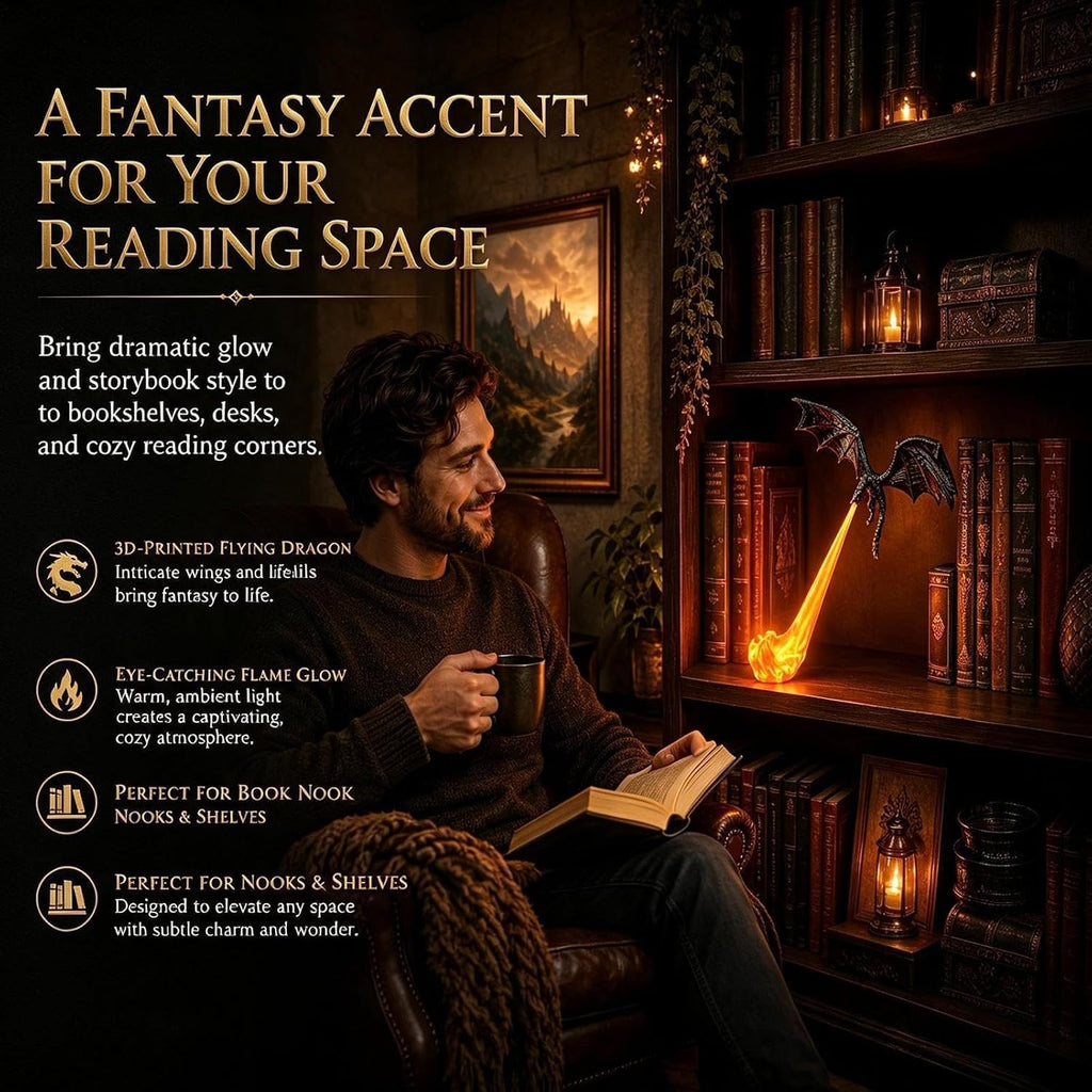 Dragon Fire LED Book Nook